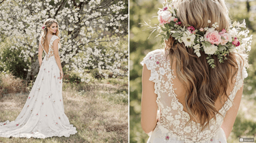 FEMME ETOURE DE FLEURS