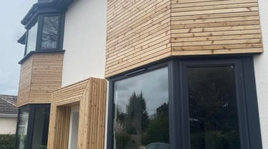 Renovated kitchen in Evesham with modern units and breakfast bar