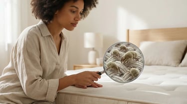 ácaros y polvo acumulados en el interior de un colchón en Bonao