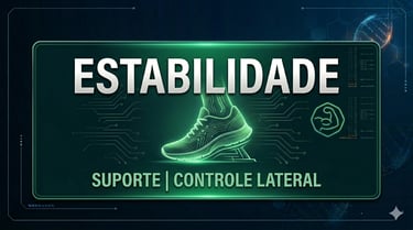 Tênis de estabilidade com suporte e controle lateral. Estilo Vida Performance.