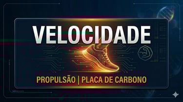 Tênis de performance para velocidade com placa de carbono. Estilo Vida Performance.