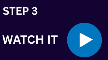 A graphic showing Step 3: Watch It (with a play button icon)