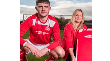 review profile picture man in football shirt