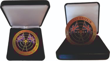 Great Britain F Class Shooting Medals in Velvet Boxes