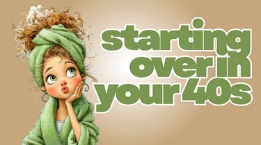 a cartoon character with a green towel on her head