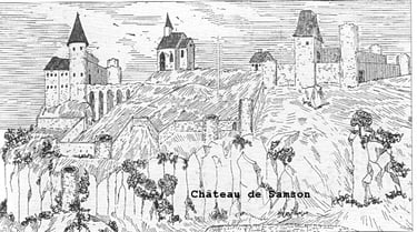 Reproduction d'une ancienne gravure représentant le Château de Samson