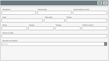 Power Apps Mini CRM Naujo kliento įvedimas