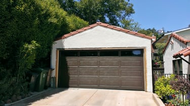 New brown garage door installed in San Anselmo.