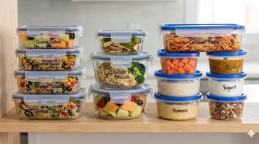 Food in airtight containers. 