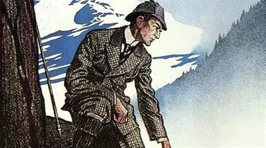 Sherlock-Holmes sur une falaise