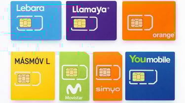 tarjetas sim operadores moviles España Lebara Llamaya Orange Masmovil Movistar Simyo Youmobile recar