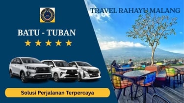 Travel Rahayu Malang rute Batu ke Tuban pakai mobil MPV putih dan pemandangan indah cafe pegunungan