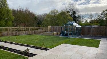 a completed landscaping job in pershore carrried out by lakes building and plastering services