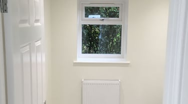 window installed inside of a garage conversion
