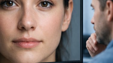 a man works on a PC and edits an AI generated photo