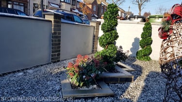 Tripple Diamond Dynamic Raised Modern Planters, Artificial Toparies Small Front Garden