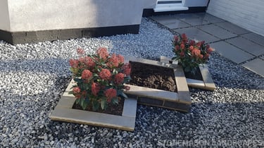 Tripple Diamond Dynamic Raised Modern Planters Front Garden