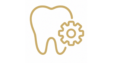 Restorative dentistry icon: crowns, bridges, fillings, root canals