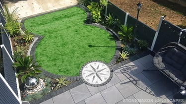 Exotic Modern Dynamic Designer Circle Lawn Tropical Small Garden