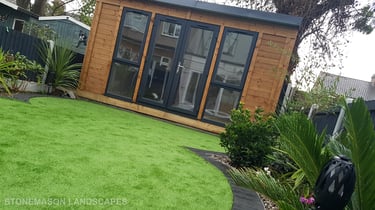 Exotic Modern Dynamic Designer Circle Lawn Tropical Small Garden