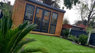 Exotic Modern Dynamic Designer Circle Lawn Tropical Small Garden
