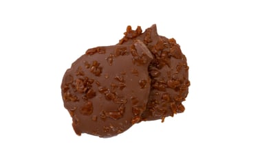Schijfjes met gezouten karamel melk chocolade