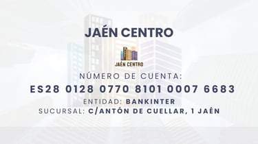 Jaen centro l Asociación de vecinos. Número de cuenta. banco. Jaén Centro. Centro Jaen