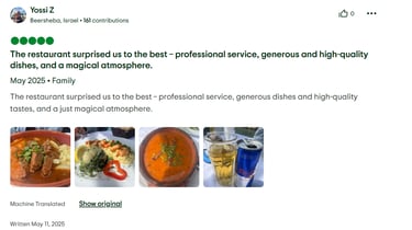 a twitter account showing a photo of a restaurant