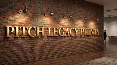 Pitch Legacy Prints title on gallery wall
