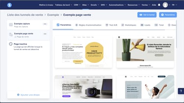 Templates des pages de vente
