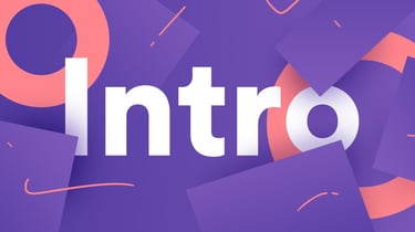 intro on blue and peach background