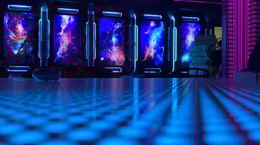 Interior cyberpunk spark banr & lounge bandung