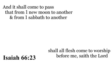 Isaiah 66:23 You should see