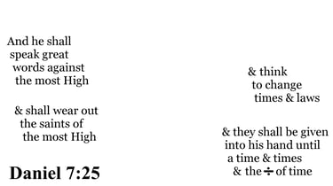 Daniel 7:25 You should see