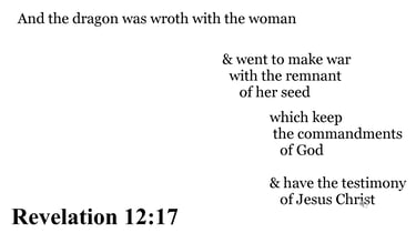 Revelation 12:17 You should see