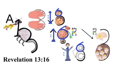 Revelation 13:16 Say 1st words