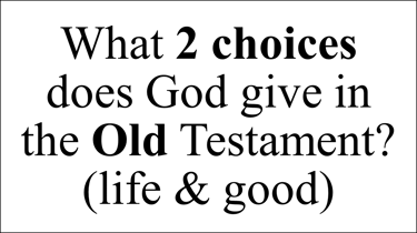 What 2 choices does God give in the Old Testament? (life & good)