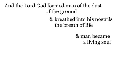 And the Lord God formed man of the dust of the ground, & breathed into his nostrils the breath of