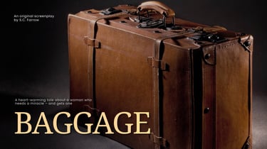 A sturdy brown leather suitcase