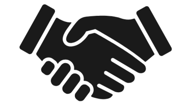 desenho de um aperto de mãos entre duas mãos