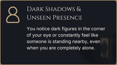 Dark shadow figure and feeling of an unseen spiritual presence inside a home