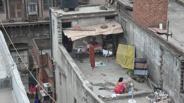 Arakashan Road rooftops, New Delhi, India