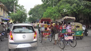 Arakashan Road traffic, New Delhi, India