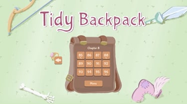 Menu de sélection du niveau de Tidy Backpack
