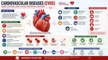 Illustration showing cardiovascular diseases, heart attack symptoms