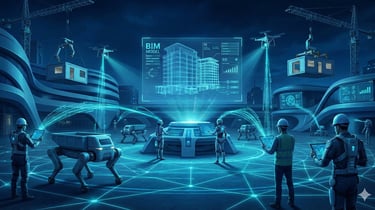 Chantier connecté : Robots IA et systèmes autonomes pour un BIM optimisé.