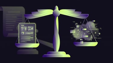 Stylised scales of digital justice