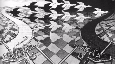 M.C. Escher's Day and Night (1938)
