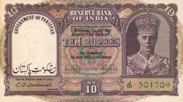 Pakistan King George VI 10 Rupees Banknote