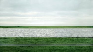 "Rhein II" (1999) by a German visual artist Andreas Gursky.